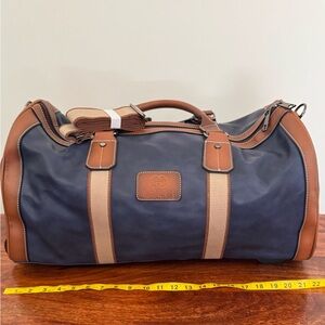 Blue and Brown Duffel Bag. No Brand.